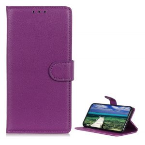 Husă în picioare, efect piele (FLIP, deschidere laterală, funcție de suport pentru desktop, premium) PURPLE Samsung Galaxy A14 4G (SM-A145), Samsung Galaxy A14 5G (SM-A146)