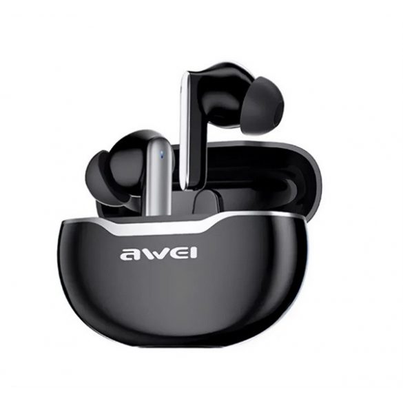 Căști bluetooth AWEI T50 STEREO (v5.3, TWS, microfon, filtru de zgomot + carcasă de încărcare) NEGRU/ALB