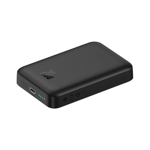 Încărcător de urgență BASEUS MAGNETIC MINI OS Priză tip C (10000mAh, 20W, încărcător rapid PD, fără fir, MagSafe + cablu tip C) NEGRU