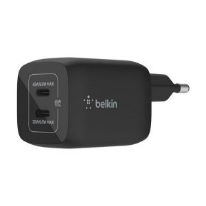 Încărcător BELKIN 2 prize de tip C (încărcător rapid 65W, GaN, PPS, PD) NEGRU