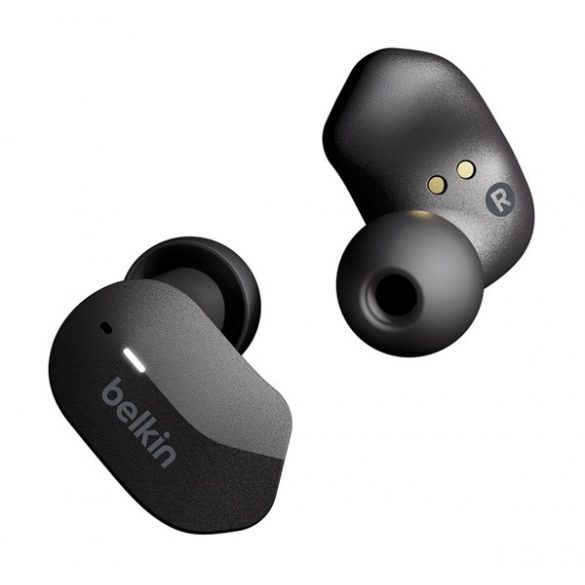 Căști bluetooth BELKIN SOUNDFORM STEREO (v5.0, TWS, microfon, IPX5 rezistent la apă + carcasă de încărcare) NEGRU