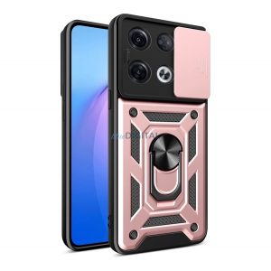 Protector de telefon din plastic Defender (rezistenta la impact mediu, interior din silicon, inel suport telefon, protectie camera) ROZ Oppo Reno 8 Pro