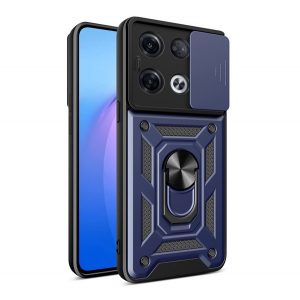 Protecție din plastic pentru telefon Defender (rezistență medie la impact, interior din silicon, inel suport pentru telefon, protecție pentru cameră)