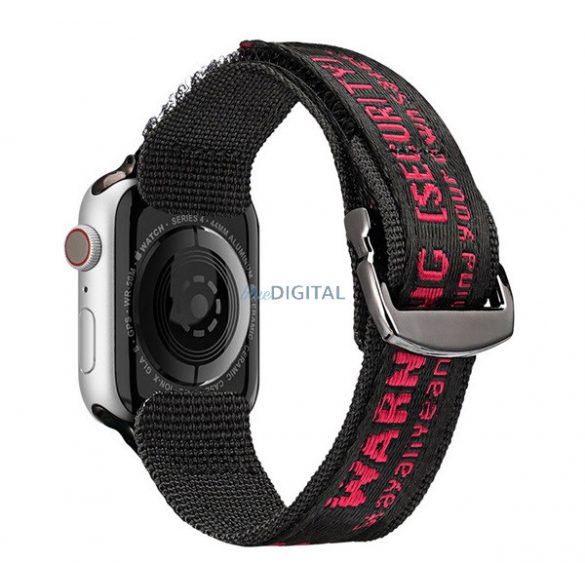 Curea de schimb DUX DUCIS (dimensiune personalizată, mare, nailon, velcro, respirabilă, reglabilă) ROȘU Apple Watch Ultra 49 mm, Apple Watch Series 7 45 mm, Apple Watch Series 8 45 mm, Apple Watch Series 4 44 mm, Apple Watch Series 5 44 mm, Apple Wa