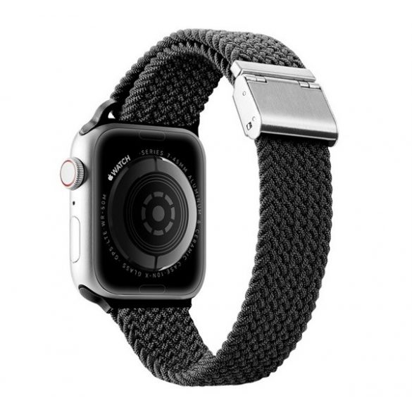 Curea de schimb DUX DUCIS (dimensiune personalizată, mare, textilă, reglabilă) NEGRU Apple Watch Ultra 49 mm, Apple Watch Series 7 45 mm, Apple Watch Series 8 45 mm, Apple Watch Series 4 44 mm, Apple Watch Series 5 44 mm, Apple Watch Series 6 44 mm,