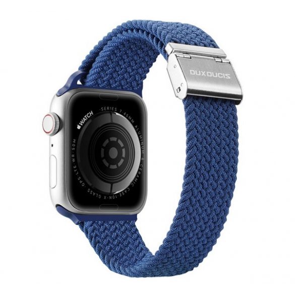 Curea de schimb DUX DUCIS (dimensiune personalizată, mică, textilă, reglabilă) ALBASTRU ÎNCHIS Apple Watch Series 7 41mm, Apple Watch Series 8 41mm, Apple Watch Series 4 40mm, Apple Watch Series 5 40mm, Apple Watch Series 6 40mm, Apple Watch Series 