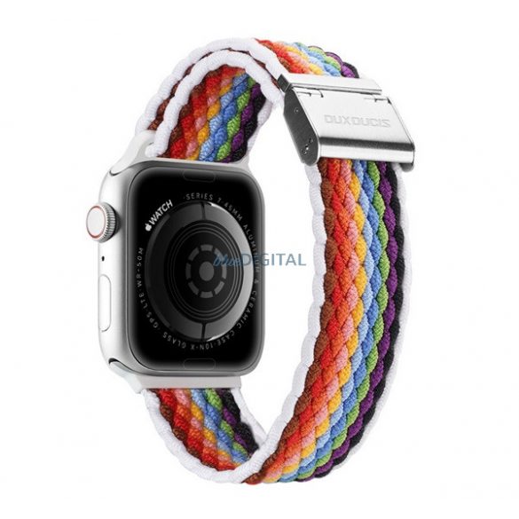 Curea de schimb DUX DUCIS (dimensiune personalizată, mică, textilă, curcubeu, reglabilă) CULOARE Apple Watch Series 7 41mm, Apple Watch Series 8 41mm, Apple Watch Series 4 40mm, Apple Watch Series SE 2 40mm, Apple Watch Series SE 40mm, Apple Watch S