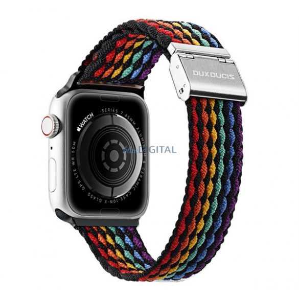 Curea de schimb DUX DUCIS (dimensiune personalizată, mare, textilă, în dungi, reglabilă) CULOARE Apple Watch Ultra 49 mm, Apple Watch Series 7 45 mm, Apple Watch Series 8 45 mm, Apple Watch Series 4 44 mm, Apple Watch Series 5 44 mm, Apple Watch Ser