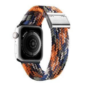 Curea de schimb DUX DUCIS (dimensiune personalizată, mică, textil, model de teren, reglabilă) PORTOCALIU Apple Watch Series 7 41mm, Apple Watch Series 8 41mm, Apple Watch Series 4 40mm, Apple Watch Series 5 40mm, Apple Watch Series 6 40mm, Apple Wat