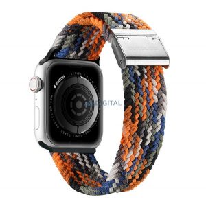 Curea de schimb DUX DUCIS (dimensiune personalizată, mare, textil, model de teren, reglabilă) PORTOCALIU Apple Watch Ultra 49 mm, Apple Watch Series 7 45 mm, Apple Watch Series 8 45 mm, Apple Watch Series 4 44 mm, Apple Watch Series 5 44 mm, Apple W