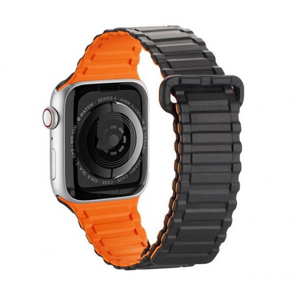 Curea de schimb DUX DUCIS (dimensiune personalizată, mare, silicon, magnetică) PORTOCALIU Apple Watch Ultra 49mm, Apple Watch Series 7 45mm, Apple Watch Series 8 45mm, Apple Watch Series 4 44mm, Apple Watch Series 5 44mm, Apple Watch Series 6 44mm, 