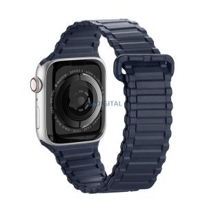 Curea de schimb DUX DUCIS (dimensiune personalizată, mică, silicon, magnetică) ALBASTRU ÎNCHIS Apple Watch Series 8 41mm, Apple Watch Series 7 41mm, Apple Watch Series SE 40mm, Apple Watch Series SE 2 40mm, Apple Watch Series 6 40mm, Apple Watch Ser