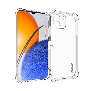 Protectie de telefon din silicon ENKAY (rezistenta la impact medie, colt cu perna de aer) TRANSPARENT Huawei Nova Y61