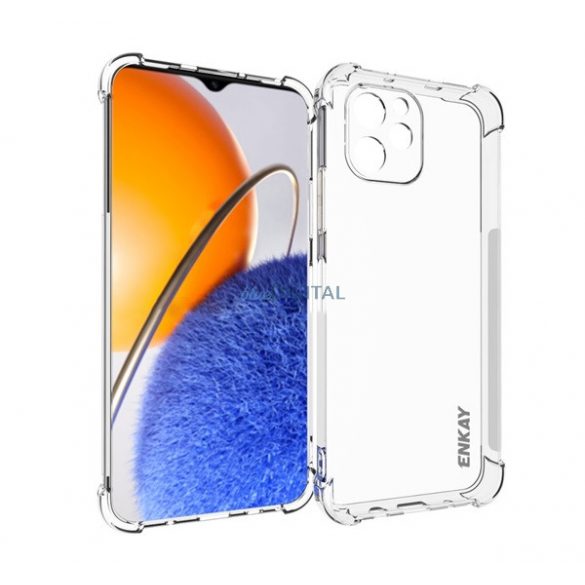 Protectie de telefon din silicon ENKAY (rezistenta la impact medie, colt cu perna de aer) TRANSPARENT Huawei Nova Y61