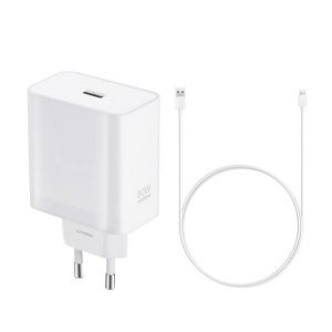 OPPO SUPERVOOC încărcător de rețea priză USB (80W, încărcător rapid + cablu Type-C) ALB