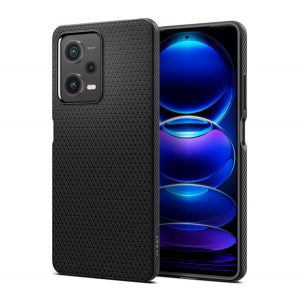 Protectie de telefon din silicon SPIGEN LIQUID AIR (rezistenta medie la impact, colt cu perna de aer, model romb) NEGRU Xiaomi Poco X5 Pro 5G, Xiaomi Redmi Note 12 Pro