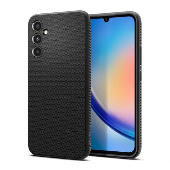 Protectie de telefon din silicon SPIGEN LIQUID AIR (rezistenta medie la impact, colt cu perna de aer, model romb) NEGRU Samsung Galaxy A34 5G (SM-A346)