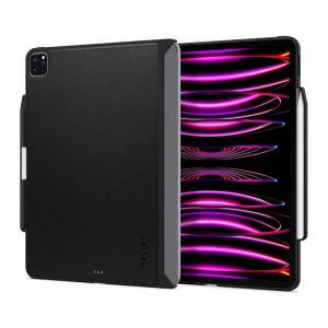 Protector de telefon din plastic SPIGEN THIN FIT (mat, ultra-subțire, protector pentru cameră, suport pentru creion) NEGRU Apple IPAD Pro 12.9 (2021), Apple IPAD Pro 12.9 (2022)