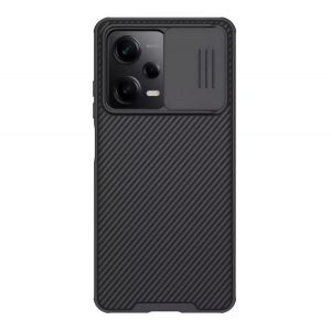 NILLKIN CAMSHIELD PRO protecțiede plastic pentru telefon (cadru din silicon, rezistent la impact mediu, protecție pentru cameră, model cu dungi) negru Xiaomi Poco X5 Pro 5G, Xiaomi Redmi Note 12 Pro