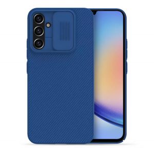 NILLKIN CAMSHIELD protecție din plastic pentru telefon (cadru din silicon, rezistent la impact mediu, protecție cameră, cu dungi) CUTTING albastruSamsung Galaxy A34 5G (SM-A346)