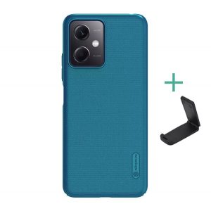 Protector de telefon din plastic NILLKIN SUPER FROSTED (cauciucat, suprafata aspra + suport de birou) ALBASTRU INCHIS Xiaomi Redmi Note 12 5G, Xiaomi Poco X5 5G