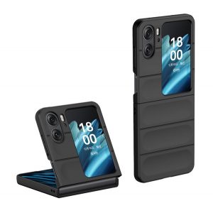 Protectie din silicon pentru telefon (rezistenta medie la impact, protectie camera, model 3D) NEGRU Oppo Find N2 Flip