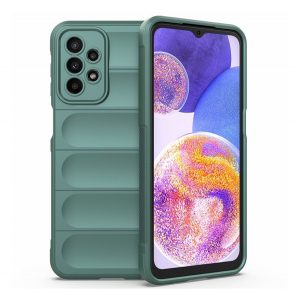 Protector din silicon pentru telefon (rezistență medie la impact, protecție pentru cameră, model 3D) VERDE ÎNCHIS Samsung Galaxy A23 5G (SM-A236F)