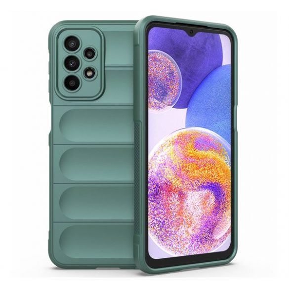 Protector din silicon pentru telefon (rezistență medie la impact, protecție pentru cameră, model 3D) VERDE ÎNCHIS Samsung Galaxy A23 5G (SM-A236F)