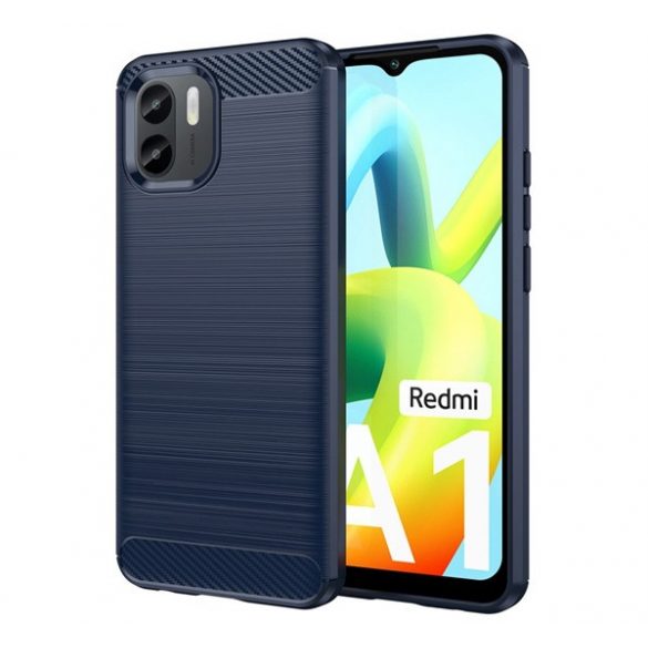 Husă silicon pentru telefon (rezistent la impact mediu, călcâi pernă de aer, periat, model de carbon)