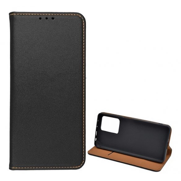 Carcasa in picioare, piele naturala (FLIP, deschidere laterala, functie suport pentru masa) NEGRU Xiaomi Redmi Note 12 4G