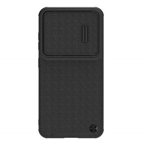 Protector de telefon din plastic NILLKIN TEXTURED S (cadru din silicon, model 3D, protecție pentru cameră, încărcare fără fir) NEGRU Samsung Galaxy S23 (SM-S911)