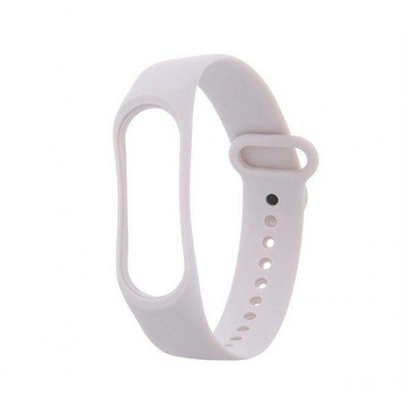 Curea de schimb (dimensiune personalizată, silicon) BONE WHITE Xiaomi Mi Band 5, Xiaomi Mi Band 6