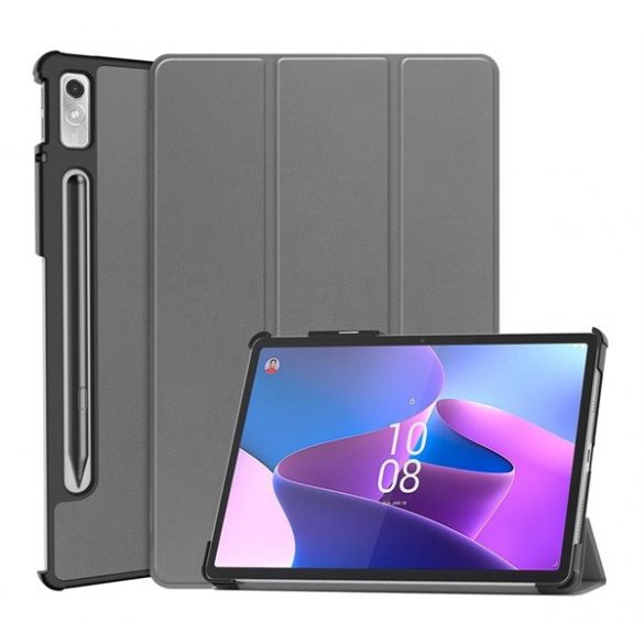 Carcasă în picioare, efect piele (FLIP activ, deschidere laterală, TRIFOLD, suport pentru birou, suport pentru creion) GR ÎNCHIS Lenovo Tab P11 Pro Gen2 (TB132FU) WIFI