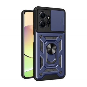 Defender protecțiede telefon din plastic (rezistent la impact mediu, interior din silicon, inel de fixare a telefonului, protecție a camerei) CUTTING albastruXiaomi Redmi Note 12 4G