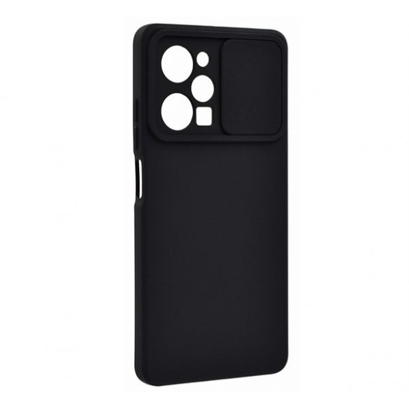 Protector de telefon din silicon (mat, interior din microfibra de pluș, protecție pentru cameră) NEGRU Xiaomi Redmi Note 12 Pro