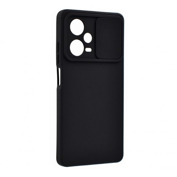 Protectie de telefon din silicon (mat, interior din microfibra plus, protectie camera) NEGRU Xiaomi Redmi Note 12 Pro Plus