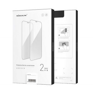 Film protector ecran NILLKIN 2buc (copertă completă 3D, curbată, rezistentă la zgârieturi, 0,33 mm, 9H + cadru de montare) NEGRU Xiaomi 13 Lite