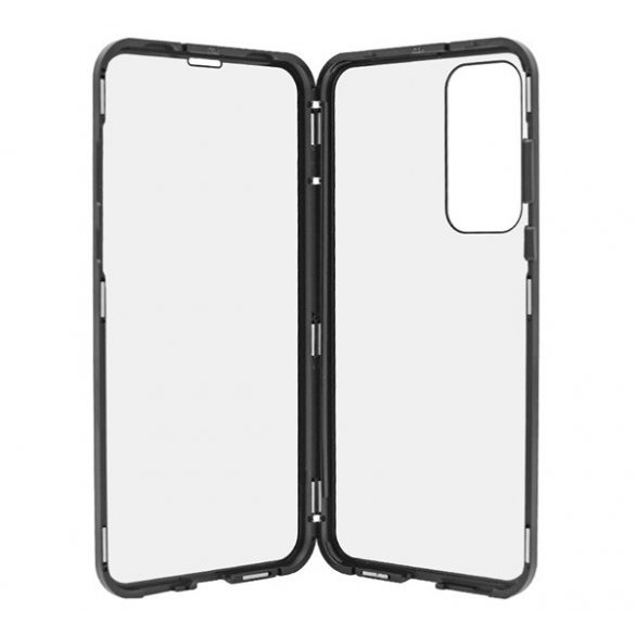 Protecție telefonică din aluminiu (protecție 360°, magnetică, rezistență medie la impact, Folie securizată față, spate, 9H) negru Samsung Galaxy S23 Plus (SM-S916)