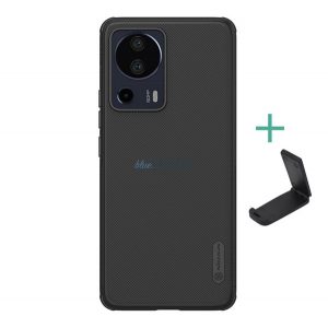 Protector de telefon din plastic NILLKIN SUPER FROSTED (cauciucat, suprafata aspra + suport de masa) NEGRU Xiaomi 13 Lite