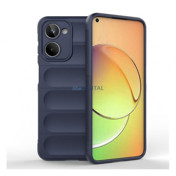 Protectie din silicon pentru telefon (rezistenta la impact mediu, protectie camera, model 3D) ALBASTRU INCHIS Realme 10