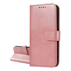 Carcasa in picioare, efect piele (FLIP, deschidere laterala, functie suport pentru masa, model cu efect piele uzata, premium) ROZ Xiaomi Redmi Note 12 5G