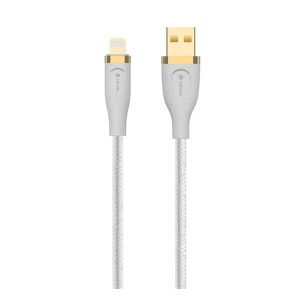 Cablu de date DEVIA STAR (USB - lightning, 2.4A, încărcător rapid, 150cm) ALB