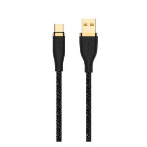 Cablu de date DEVIA STAR (USB - Type-C, 2.4A, încărcător rapid, 150cm) NEGRU