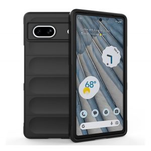 Protectie din silicon pentru telefon (rezistenta la impact mediu, protectie camera, model 3D) NEGRU Google Pixel 7a