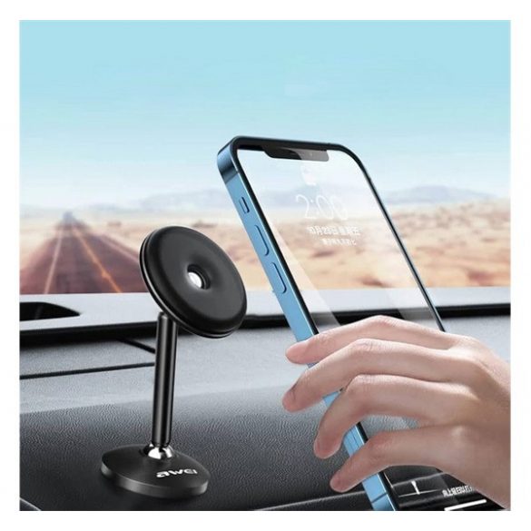 Suport auto AWEI X22 (pentru bord, autoadeziv, magnetic, 360°) NEGRU