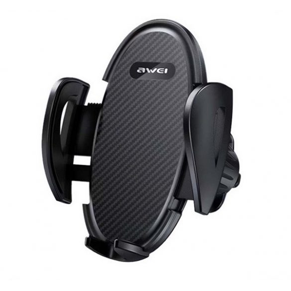 Suport auto AWEI X38 (pentru ventilație, automat, model carbon, dimensiune 4-6.8") NEGRU