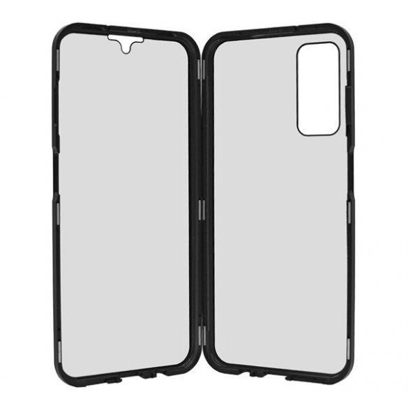 Protecție telefonică din aluminiu (protecție 360°, magnetică, rezistență medie la impact, Folie securizată față, spate, 9H) negru Samsung Galaxy A14 5G (SM-A146)