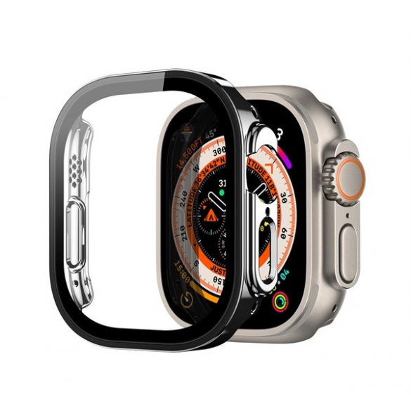 Rama din plastic DUX DUCIS HAMO (rezistenta la impact, efect metalic + protectie ecran) NEGRU Apple Watch Ultra 49mm