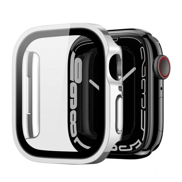 Cadru din plastic DUX DUCIS HAMO (rezistenta la impact, efect metalic + protectie ecran) SILVER Apple Watch Series 6 44mm