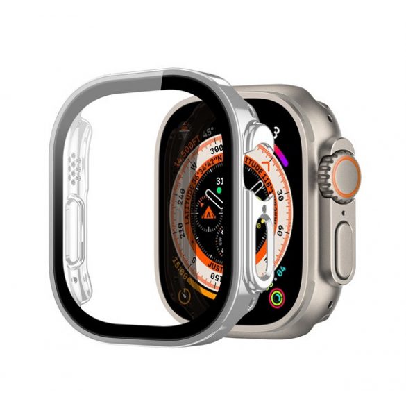 Rama din plastic DUX DUCIS HAMO (rezistenta la impact, efect metalic + protectie ecran) SILVER Apple Watch Ultra 49mm